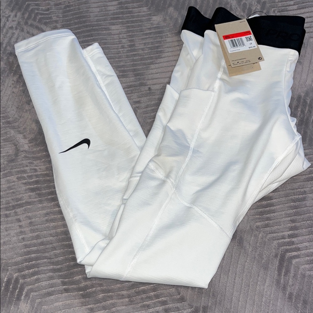 Nike Men's White and Black Leggings